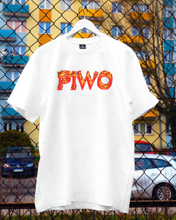 Koszulka PIWO biała oversize Koszulka PIWO biała oversize